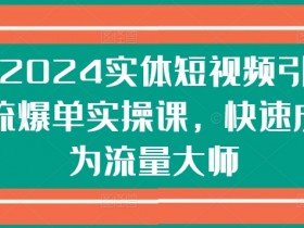 2024实体短视频引流爆单实操课，快速成为流量大师-天天学吧