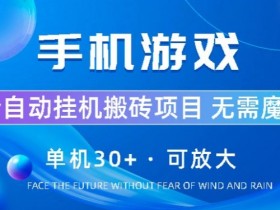 手机游戏全自动挂机搬砖，单机30+，可无限放大-天天学吧