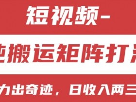 短视频分成计划，纯搬运矩阵打法，大力出奇迹，小白无脑上手，日收入两三张【揭秘】-天天学吧