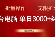 搜狐视频搬运，一台电脑单日3000+，批量操作，可无限扩大-天天学吧