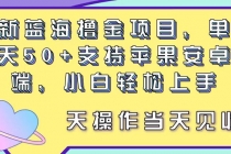 最新蓝海撸金项目，单号一天50+， 支持苹果安卓双端，小白轻松上手 当…-天天学吧