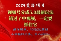 2024蓝海项目，视频号分成计划5.0最新玩法，错过了中视频，一定要抓住…-天天学吧