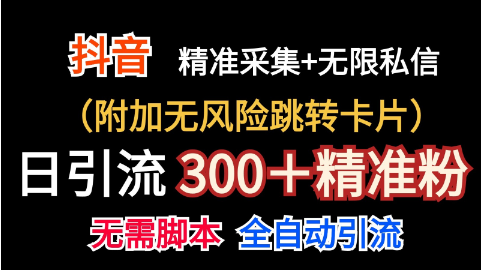 抖音无限暴力私信机（附加无风险跳转卡片）日引300＋精准粉-天天学吧