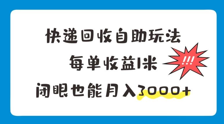 图片[1]-快递回收自助玩法，每单收益1米，闭眼也能月入3000+-天天学吧