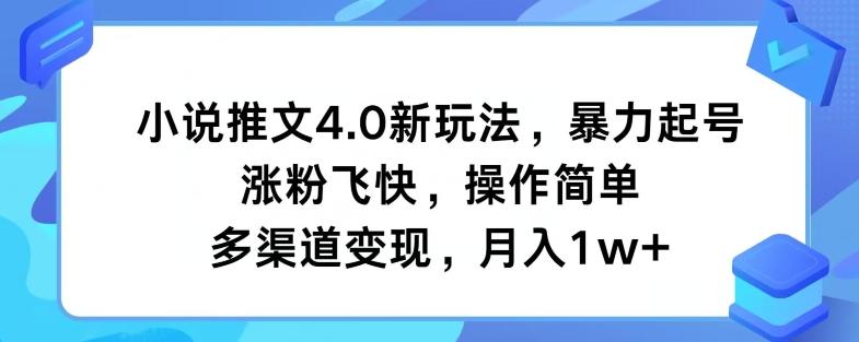 图片[1]-小说推文4.0新玩法，暴力起号，涨粉飞快，操作简单，多渠道变现，月入1w+-天天学吧