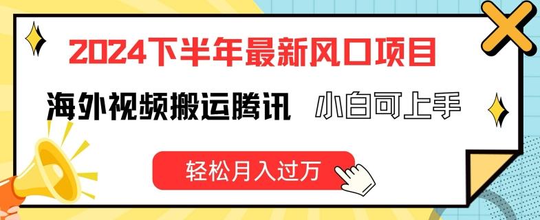 图片[1]-2024下半年最新风口项自，海外视频搬运腾讯，小白可上手，轻松月入过万【揭秘】-天天学吧