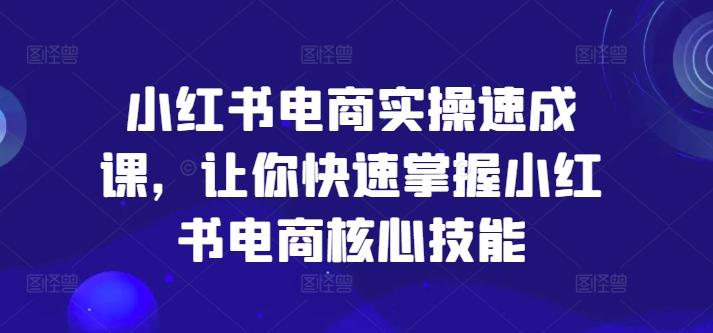 图片[1]-小红书电商实操速成课，让你快速掌握小红书电商核心技能-天天学吧