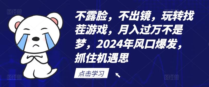 图片[1]-不露脸，不出镜，玩转找茬游戏，月入过万不是梦，2024年风口爆发，抓住机遇【揭秘】-天天学吧