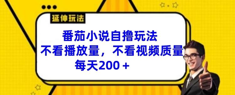 图片[1]-番茄小说自撸玩法，不看播放量，不看视频质量，每天200+【揭秘】-天天学吧