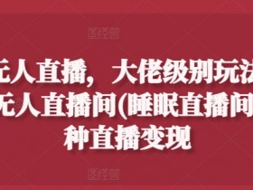 抖音无人直播，大佬级别玩法，24小时无人直播间(睡眠直播间)，多种直播变现【揭秘】-天天学吧