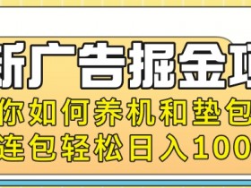 最新广告掘金项目，教你如何养机和垫包，开连包轻松日入100+-天天学吧