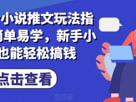 7月份小说推文玩法指南，简单易学，新手小白也能轻松搞钱-天天学吧