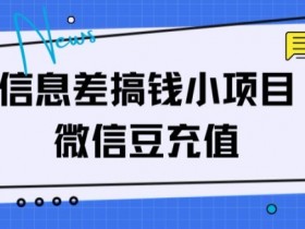 信息差搞钱小项目，微信豆充值，无脑操作，空手套白狼-天天学吧