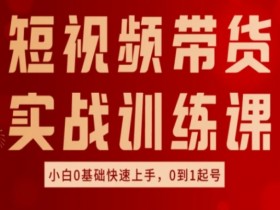 短视频带货实战训练课，好物分享实操，小白0基础快速上手，0到1起号-天天学吧