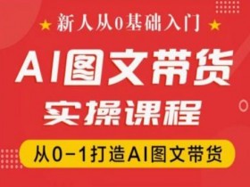 新人从0基础入门，抖音AI图文带货实操课程，从0-1打造AI图文带货-天天学吧