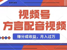 利用方言配音视频，赚视频号分成计划收益，操作简单，还有千粉号额外变现，每月多赚几千块钱【揭秘】-天天学吧