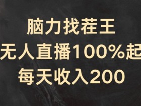 脑力找茬王，半无人直播100%起号，每天收入200+【揭秘】-天天学吧