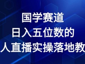 国学赛道-2024年日入五位数无人直播实操落地教程【揭秘】-天天学吧