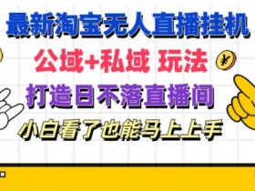 最新淘宝挂机无人直播 公域+私域玩法打造真正的日不落直播间 小白看了也能马上上手【揭秘】-天天学吧