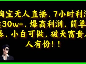 淘宝无人直播，绝对高利润，简单粗暴，小白可做-天天学吧