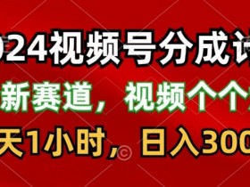 2024视频号分成计划，最新赛道，每天1小时，日入300+-天天学吧