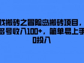 游戏搬砖之冒险岛搬砖项目，一天多号收入100+，简单易上手，0投入【揭秘】-天天学吧