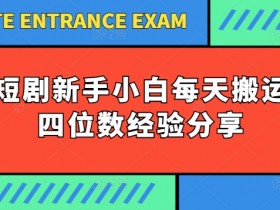 短剧新手小白每天搬运四位数经验分享-天天学吧