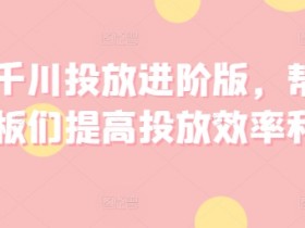 巨量千川投放进阶版，帮助各位老板们提高投放效率和收益-天天学吧