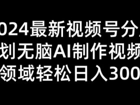 2024最新视频号分成计划无脑AI制作爆款视频领域 轻松日入3张-天天学吧