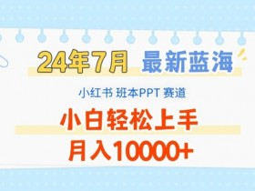 2024年7月最新蓝海赛道，小红书班本PPT项目，小白轻松上手，月入1W+【揭秘】-天天学吧