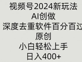 视频号2024新玩法，AI创做+深度去重软件百分百过原创，小白轻松上手-天天学吧