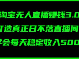 淘宝无人直播赚钱3.0，打造真正日不落直播间 ，学会每天稳定收入5张-天天学吧