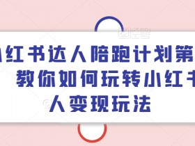 小红书达人陪跑计划第四期，教你如何玩转小红书达人变现玩法-天天学吧