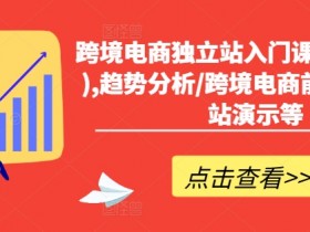 跨境电商独立站入门课(2小时精华),趋势分析/跨境电商前世今生/建站演示等-天天学吧