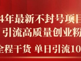 2024年最新不封号项目拆解引流高质量创业粉，全程干货单日轻松引流100+【揭秘】-天天学吧