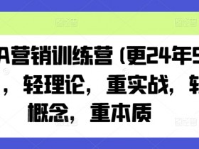 老A营销训练营(更24年9月)，轻理论，重实战，轻概念，重本质-天天学吧