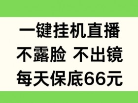 一键挂JI直播，不露脸不出境，每天保底66元【揭秘】-天天学吧