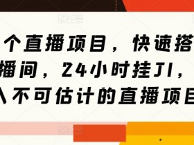 31个直播项目，快速搭建直播间，24小时挂JI，日入不可估计的直播项目-天天学吧