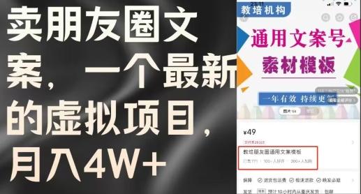 图片[1]-卖朋友圈文案，每月收入过W(含教程和素材)-天天学吧