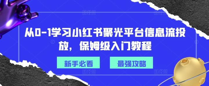 图片[1]-从0-1学习小红书聚光平台信息流投放，保姆级入门教程-天天学吧