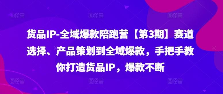 图片[1]-货品IP全域爆款陪跑营【第3期】赛道选择、产品策划到全域爆款，手把手教你打造货品IP，爆款不断-天天学吧