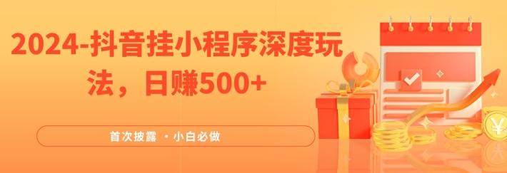 图片[1]-2024全网首次披露，抖音挂小程序深度玩法，日赚500+，简单、稳定，带渠道收入，小白必做【揭秘】-天天学吧