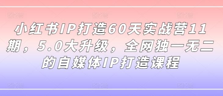 图片[1]-小红书IP打造60天实战营11期，5.0大升级，全网独一无二的自媒体IP打造课程-天天学吧