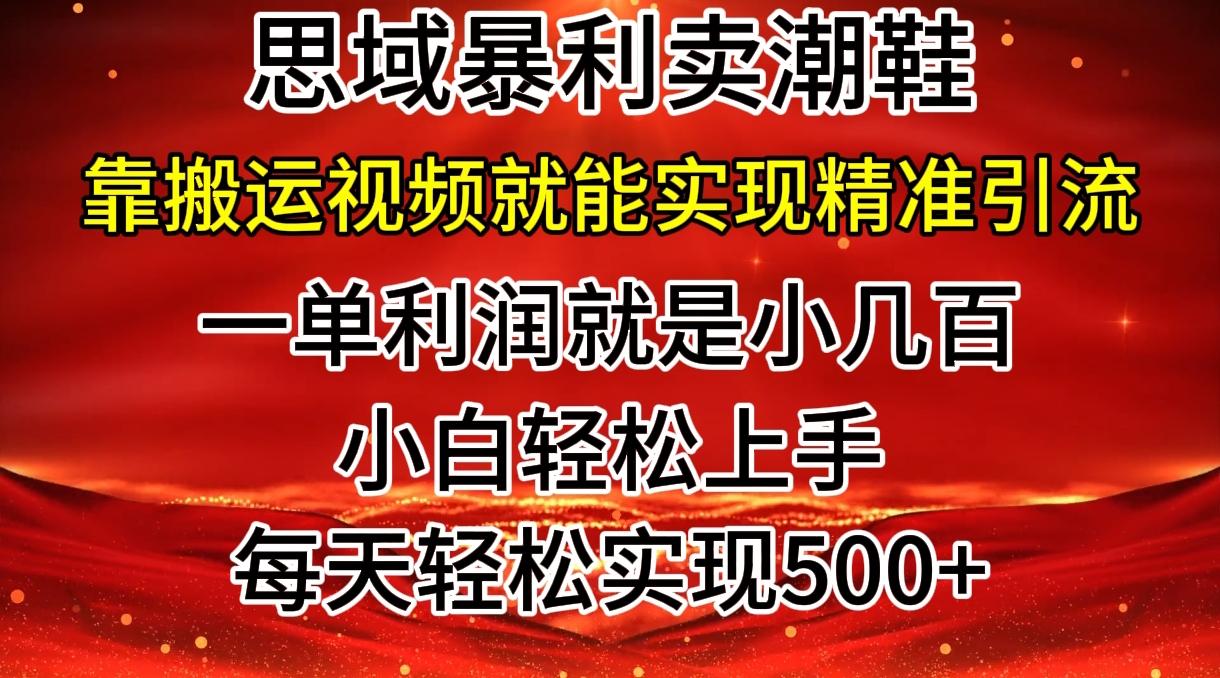 图片[1]-私域卖潮鞋暴利玩法，小白轻松上手，日赚几张，轻轻松松，仅靠搬运视频就能精准引流-天天学吧