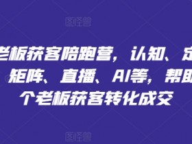 实体老板获客陪跑营，认知、定位、文案、矩阵、直播、AI等，帮助上万个老板获客转化成交-天天学吧