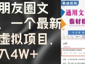 卖朋友圈文案，每月收入过W(含教程和素材)-天天学吧