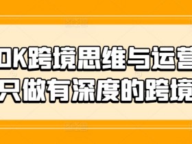 TIKTOK跨境思维与运营实操课，只做有深度的跨境知识-天天学吧