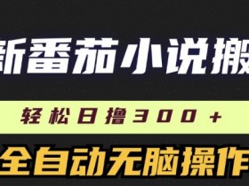 最新番茄小说搬砖，日撸300+，全自动操作，可矩阵放大-天天学吧