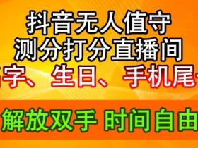 2024年抖音撸音浪新玩法：生日尾号打分测分无人直播，每日轻松赚2500+【揭秘】-天天学吧