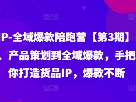 货品IP全域爆款陪跑营【第3期】赛道选择、产品策划到全域爆款，手把手教你打造货品IP，爆款不断-天天学吧